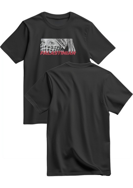 Kısa Kollu Filistin Yaşlı Kadının Gözleri Altı Falastınıan Dijital Baskılı Unisex S - 2xl T300024 fiyatları