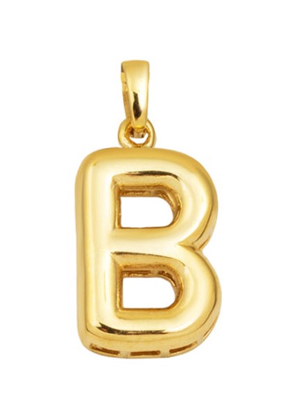 Balon B Harfi 14 Ayar Altın Kolye Ucu