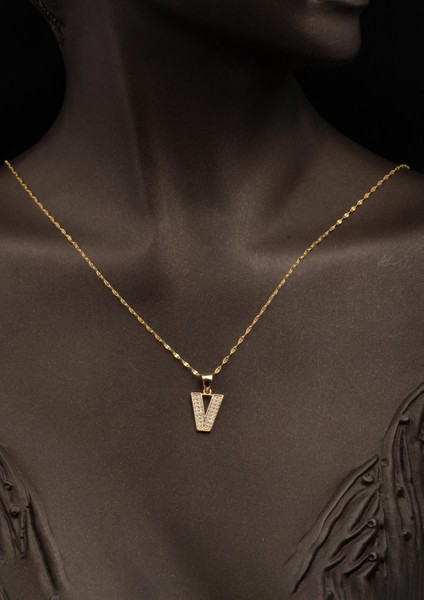 V Harfi 14 Ayar Altın Kolye fiyatları