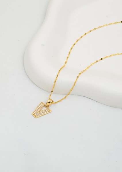 V Harfi 14 Ayar Altın Kolye modelleri