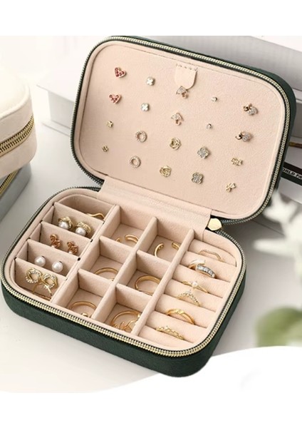 Gmn-1 Kadife Kaplama Premium Seri Lüks Takı Mücevher Kutusu - Seyahat Takı Kutusu