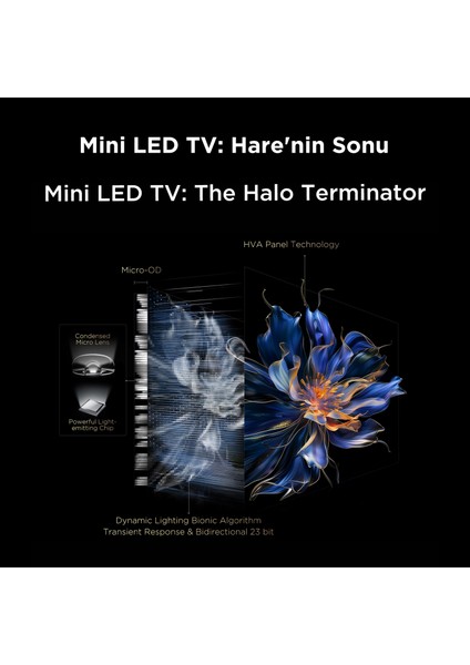 55Q6C 55" 139 Ekran Uydu Alıcılı 4K Ultra HD MiniLED Google TV