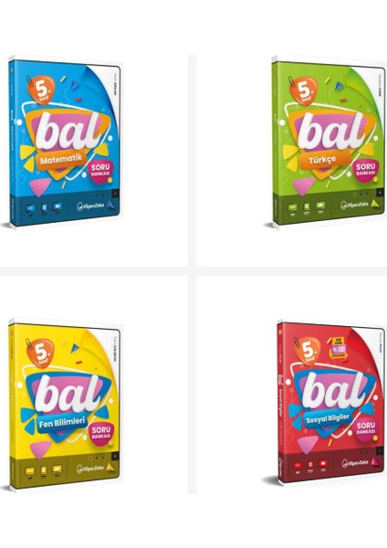 Hiper Zeka 5. Sınıf Bal Matematik + Fen + Türkçe + Sosyal Soru Ba