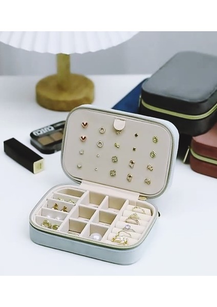 Gmn-1 Kadife Kaplama Premium Seri Lüks Takı Mücevher Kutusu - Seyahat Takı Kutusu modelleri