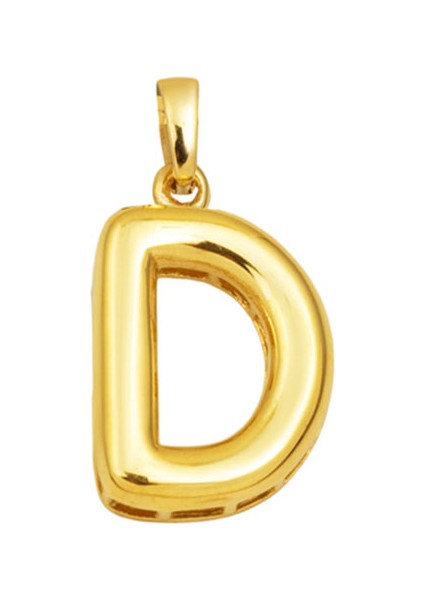D Harfi Balon 14 Ayar Altın Kolye Ucu