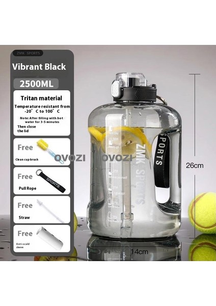 2.5l Büyük Kapasiteli Spor ve Fitness Pipetli Su Şişesi (Yurt Dışından)