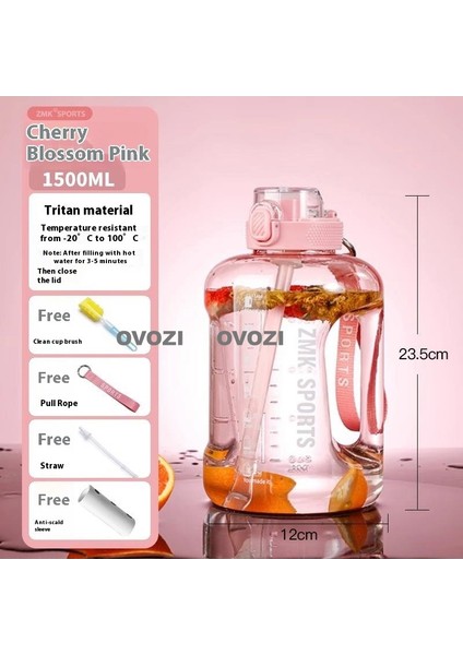 1.5l Büyük Kapasiteli Spor ve Fitness Pipetli Su Şişesi (Yurt Dışından)