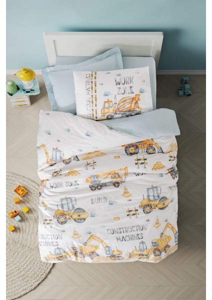 Junior Tek Kişilik Nevresim Takımı Buildo Mavi