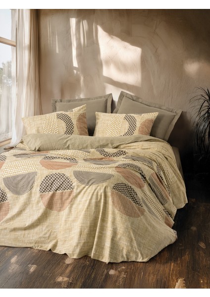 Toprak Çift Kişilik Nevresim Takımı Moona Kahve