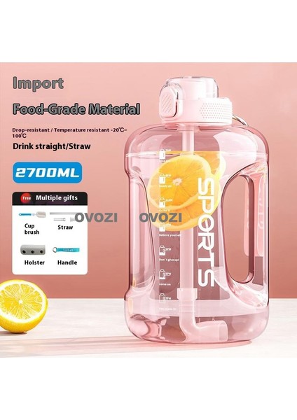 2.7l Büyük Kapasiteli Spor ve Fitness Pipetli Su Şişesi (Yurt Dışından)