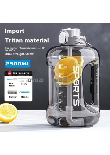 2.5l Büyük Kapasiteli Spor ve Fitness Pipetli Su Şişesi (Yurt Dışından)