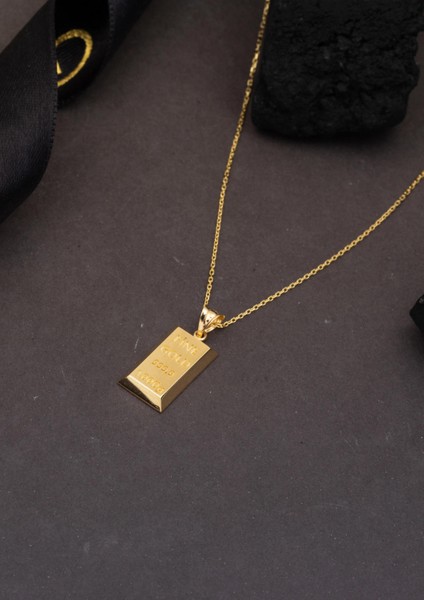 14 Ayar Altın Zincirli Külçe Kolye fırsatları