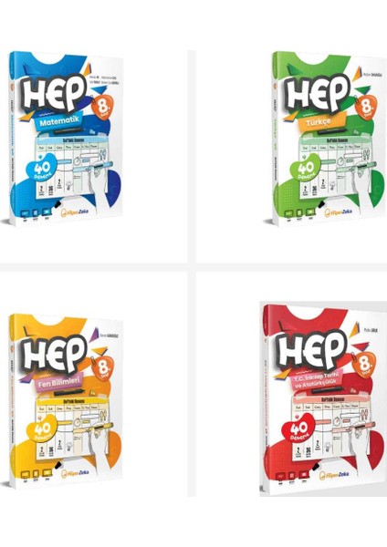 Hiper Zeka 8. Sınıf Hep Serisi Tüm Dersler Haftalık Deneme Föyler