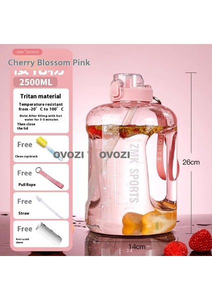 2.5l Büyük Kapasiteli Spor ve Fitness Pipetli Su Şişesi (Yurt Dışından)