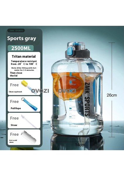 2.5l Büyük Kapasiteli Spor ve Fitness Pipetli Su Şişesi (Yurt Dışından)
