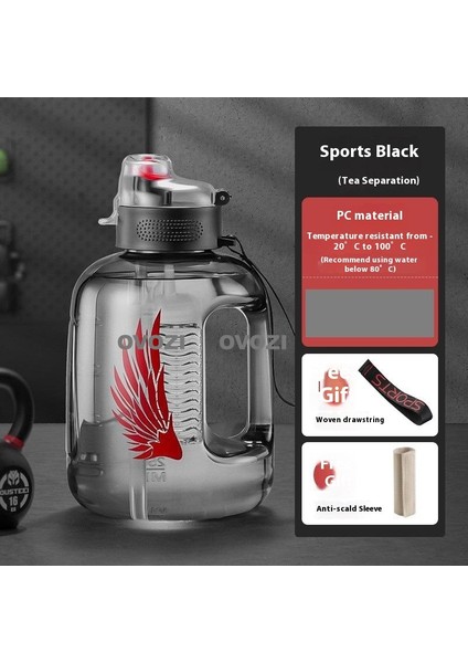 2.7l Çay ve Su Ayrıştırma Pipetli Büyük Kapasiteli Spor ve Fitness Su Isıtıcısı (Yurt Dışından)