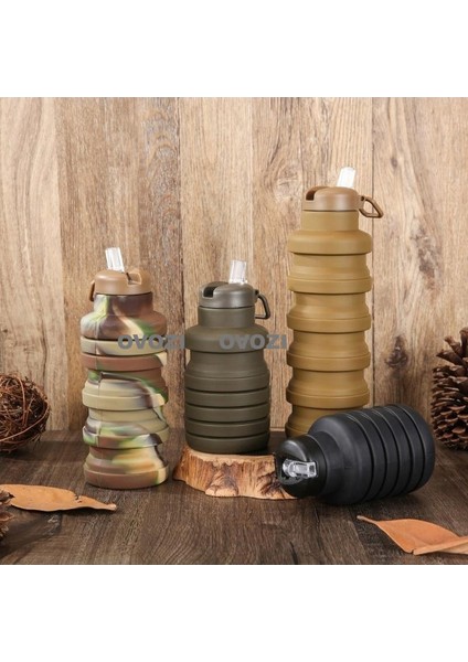 500ML Gıda Sınıfı Silikon Spor Açık Katlanır Kupa Emme Ağzı Tasarımı (Yurt Dışından) fırsatları