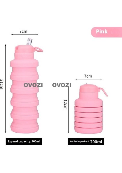 500ML Gıda Sınıfı Silikon Spor Açık Katlanır Kupa Emme Ağzı Tasarımı (Yurt Dışından)