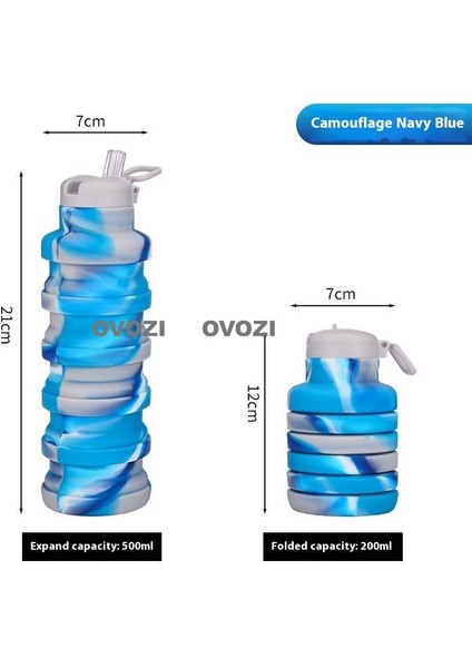500ML Gıda Sınıfı Silikon Spor Açık Katlanır Kupa Emme Ağzı Tasarımı (Yurt Dışından)