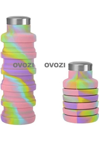 500ML Gıda Sınıfı Silikon Spor Açık Katlanır Kupa Emme Ağzı Tasarımı (Yurt Dışından)