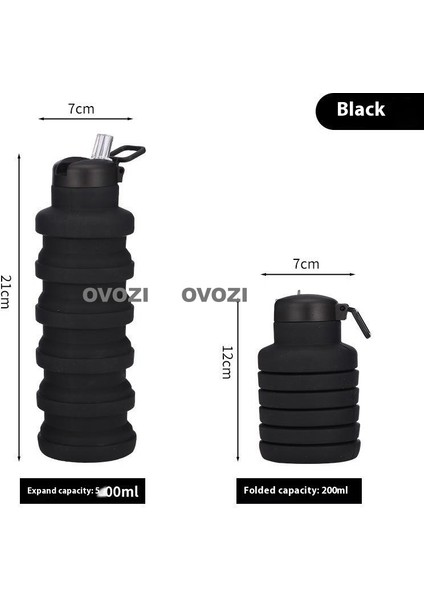 500ML Gıda Sınıfı Silikon Spor Açık Katlanır Kupa Emme Ağzı Tasarımı (Yurt Dışından)