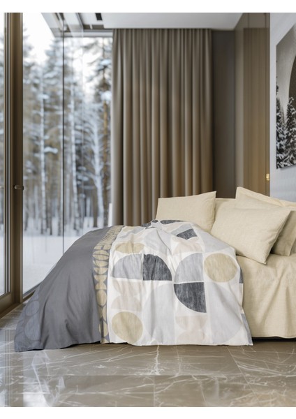 Modern Tek Kişilik Nevresim Takımı Formo Bej