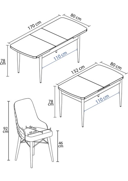 ​​​​​​mazaka Beyaz Mermer 80X132AÇILABILIR Mdf Masa Yemek Odası Takımı,mutfak Takımı 4 Adet Sandalye modelleri
