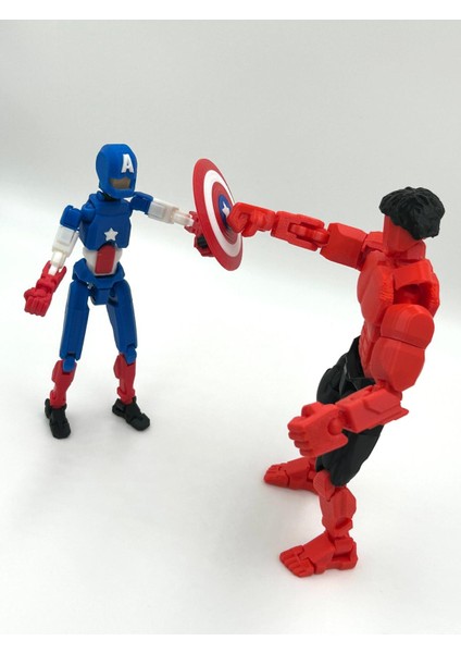 Red Hulk & Captain America – Ikili Marvel Kahraman Dummy Figür Seti