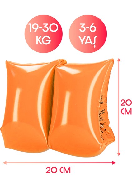 Çocuk Yüzme Kolluk 3-6 Yaş 19-30 kg Şişme Deniz Havuz Yüzücü Kolluk Yüzme Kolluğu Turuncu fiyatları