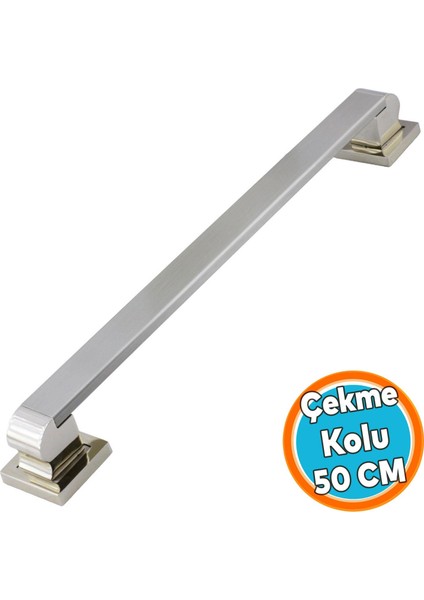 Sürgülü Kapı Çekme Kolu Tutma Kulpu Kulbu Çelik Dış Kapı Tutamağı Kol Saten 50 cm