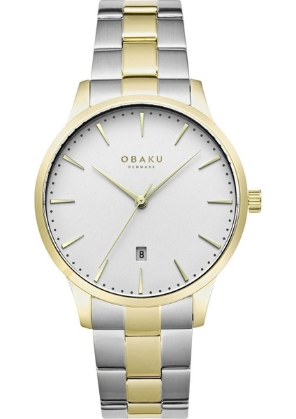 V247XDGISF Quartz Çelik Altın/gri Beyaz Kadran Safir Cam 42 mm Erkek Kol Saati