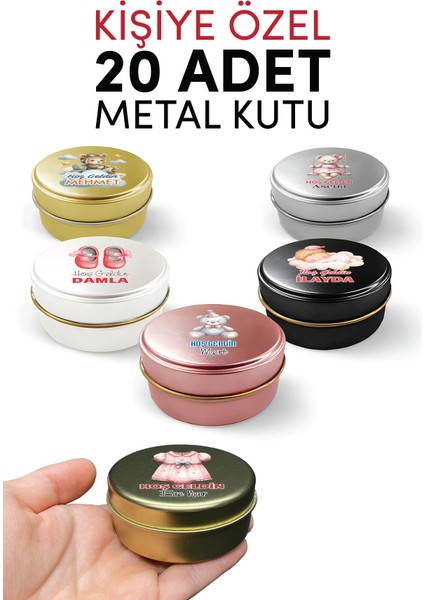 Kişiye Özel Yenidoğan Hoşgeldin Bebek Metal Kutu Seti | Kız & Erkek Modeller
