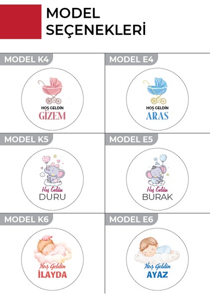 Kişiye Özel Yenidoğan Hoşgeldin Bebek Metal Kutu Seti | Kız & Erkek Modeller