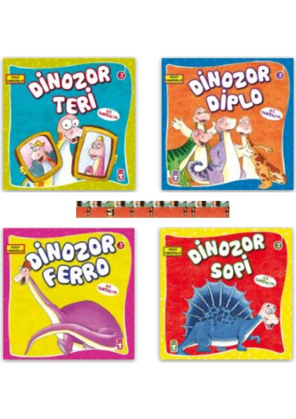 Güçlü Dinozorlar Set (4 Kitap) 6 Ay - 5 Yaş Masal Hikaye