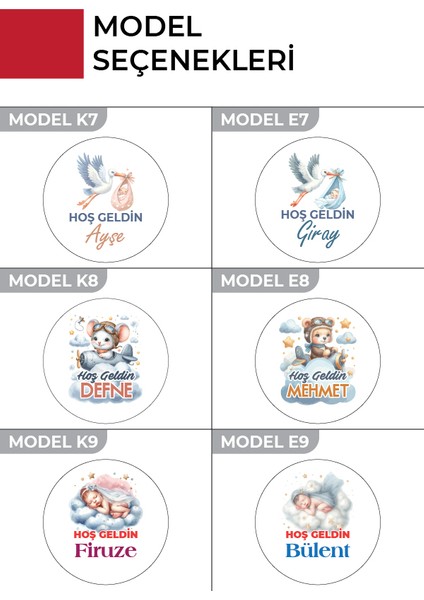 Kişiye Özel Yenidoğan Hoşgeldin Bebek Metal Kutu Seti | Kız & Erkek Modeller