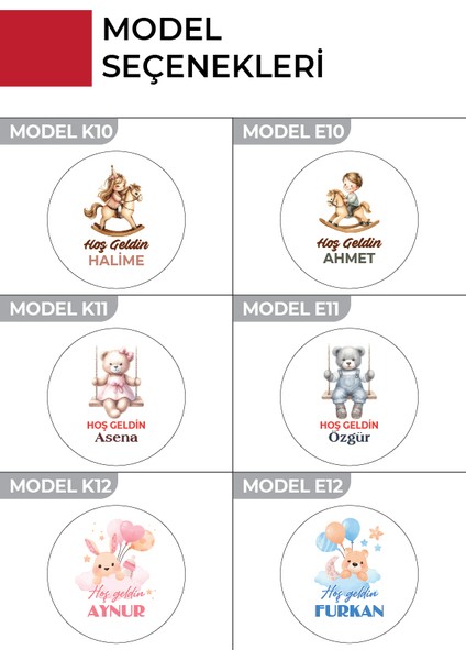 Kişiye Özel Yenidoğan Hoşgeldin Bebek Metal Kutu Seti | Kız & Erkek Modeller