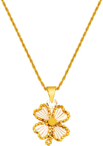 Yonca Işıltısı 14 Ayar Altın Kolye