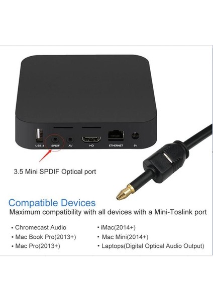 Xiaomi Mi Box Optik To Spdıf Dijital Ses Kablosu 1.5 Metre fırsatları