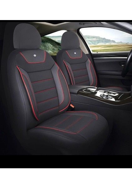 Hyundai Accent Admire Araçlara Uyumlu Oto Koltuk Kılıfı Seti - Primier Serisi - Kırmızı