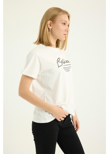 Belive Taşlı Tshirt modelleri