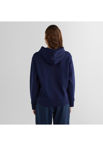 Kadın Lacivert Relaxed Fit Kapüşonlu Logolu Sweatshirt fiyatları