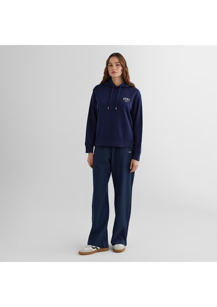 Kadın Lacivert Relaxed Fit Kapüşonlu Logolu Sweatshirt modelleri