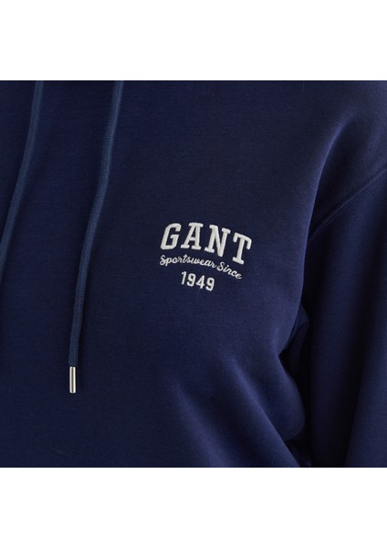 Kadın Lacivert Relaxed Fit Kapüşonlu Logolu Sweatshirt indirimleri