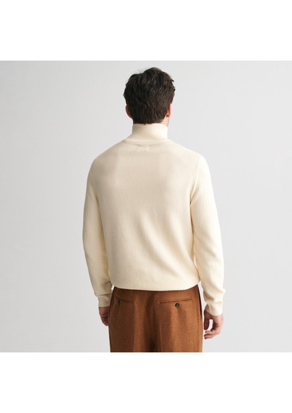 Erkek Krem Regular Fit Yarım Fermuarlı Kazak fiyatları