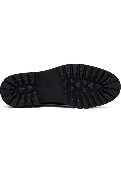 Erkek Lacivert Bağcıklı Kalın Tabanlı Deri Casual Ayakkabı 25WFD695218 fırsatları