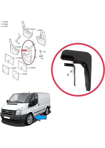 Ford Transit Mk6 Mk7 Tourneo 2000-2014 1549540 Için Ön Sol Tekerlek Çamurluk Paçalık modelleri