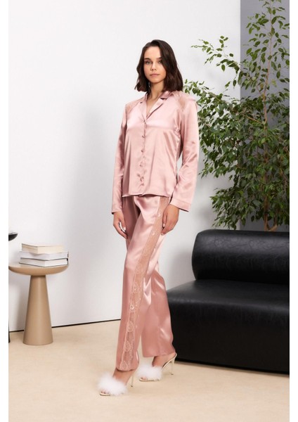 Saten Altılı Gelin Çeyiz Seti - 6035 Brandy