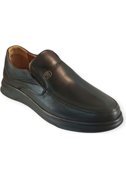 Orjinal Deri Erkek Siyah Comfort Ortopedik Baba Kauçuk Taban B101 Ayakkabı modelleri