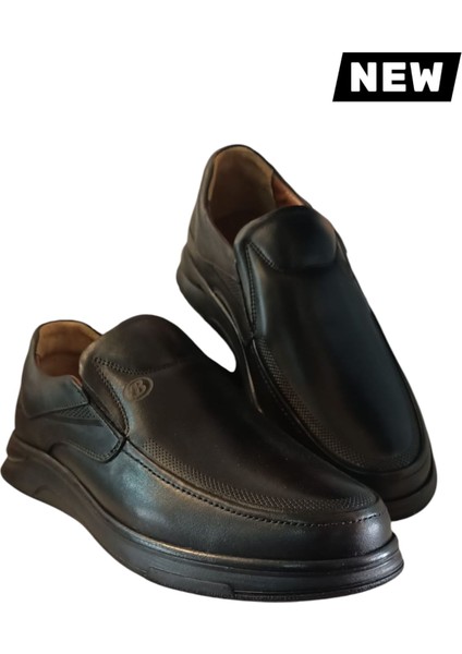 Orjinal Deri Erkek Siyah Comfort Ortopedik Baba Kauçuk Taban B101 Ayakkabı indirimleri