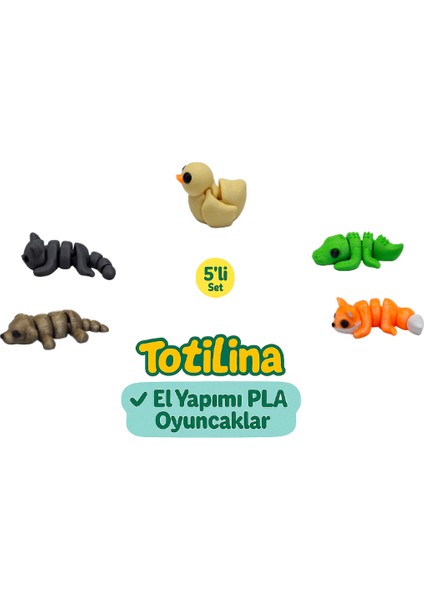 5'li Set (Ördek Timsah Tilki Köpek Kedi…)